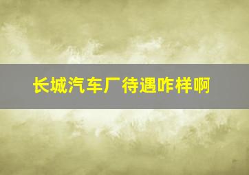 长城汽车厂待遇咋样啊