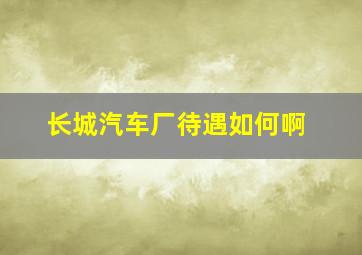 长城汽车厂待遇如何啊