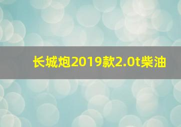 长城炮2019款2.0t柴油