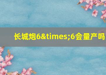 长城炮6×6会量产吗