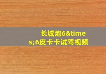 长城炮6×6皮卡卡试驾视频