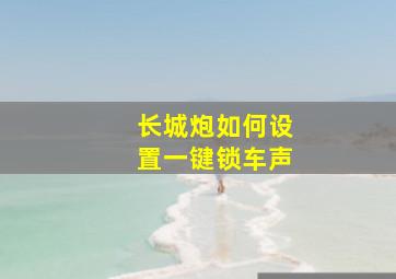 长城炮如何设置一键锁车声