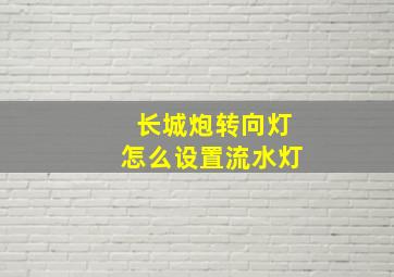 长城炮转向灯怎么设置流水灯