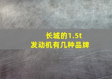 长城的1.5t发动机有几种品牌