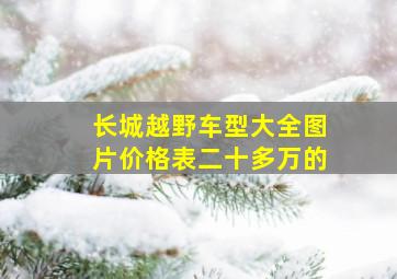 长城越野车型大全图片价格表二十多万的