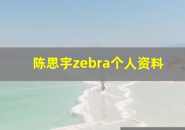 陈思宇zebra个人资料