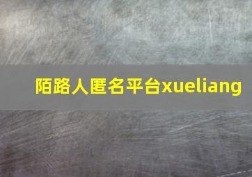 陌路人匿名平台xueliang