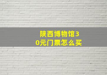 陕西博物馆30元门票怎么买