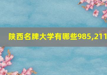 陕西名牌大学有哪些985,211