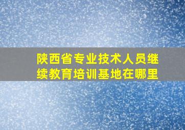 陕西省专业技术人员继续教育培训基地在哪里