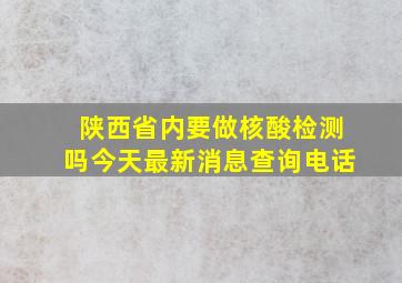 陕西省内要做核酸检测吗今天最新消息查询电话