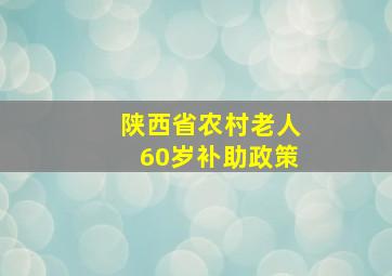 陕西省农村老人60岁补助政策