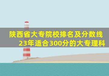 陕西省大专院校排名及分数线23年适合300分的大专理科