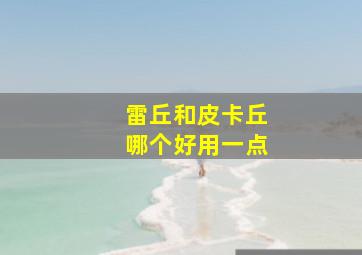 雷丘和皮卡丘哪个好用一点