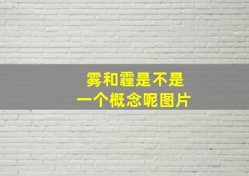 雾和霾是不是一个概念呢图片