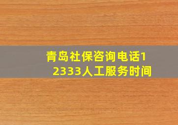 青岛社保咨询电话12333人工服务时间