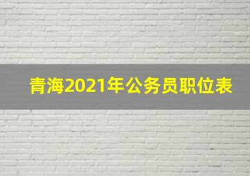 青海2021年公务员职位表