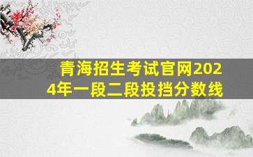 青海招生考试官网2024年一段二段投挡分数线