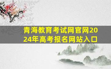 青海教育考试网官网2024年高考报名网站入口