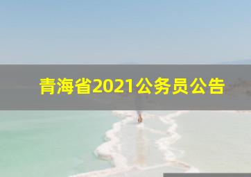 青海省2021公务员公告