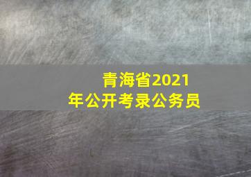 青海省2021年公开考录公务员