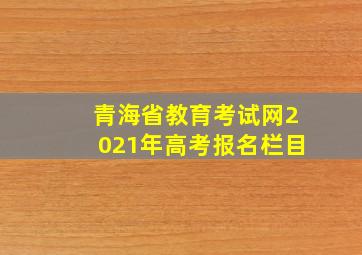 青海省教育考试网2021年高考报名栏目