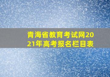 青海省教育考试网2021年高考报名栏目表