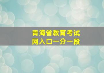 青海省教育考试网入口一分一段