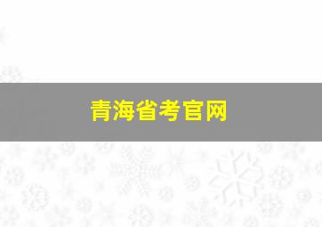 青海省考官网