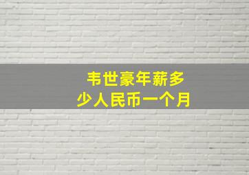 韦世豪年薪多少人民币一个月