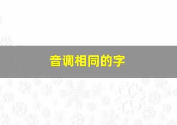 音调相同的字