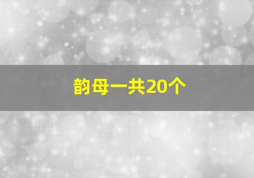 韵母一共20个