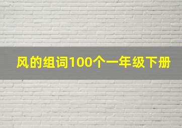 风的组词100个一年级下册