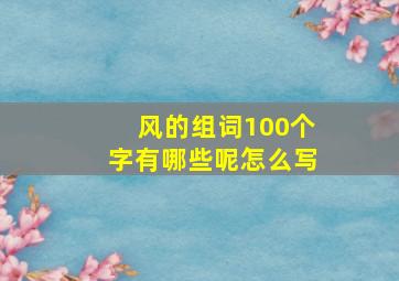 风的组词100个字有哪些呢怎么写