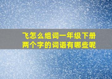 飞怎么组词一年级下册两个字的词语有哪些呢