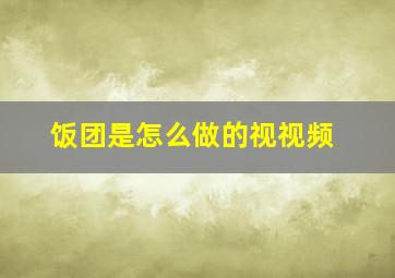 饭团是怎么做的视视频