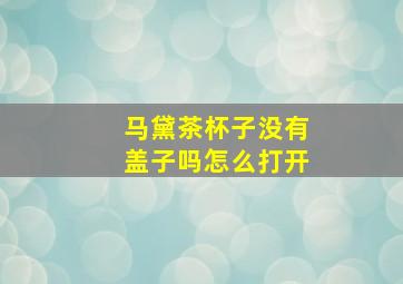 马黛茶杯子没有盖子吗怎么打开