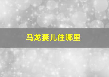 马龙妻儿住哪里