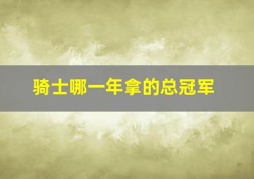 骑士哪一年拿的总冠军