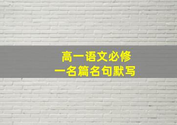 高一语文必修一名篇名句默写