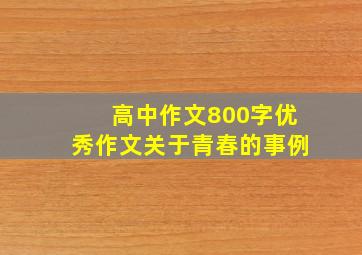 高中作文800字优秀作文关于青春的事例