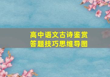 高中语文古诗鉴赏答题技巧思维导图