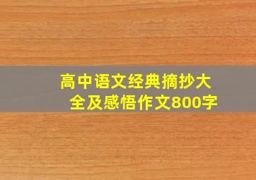 高中语文经典摘抄大全及感悟作文800字