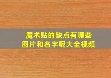 魔术贴的缺点有哪些图片和名字呢大全视频