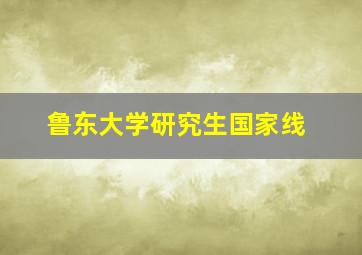 鲁东大学研究生国家线