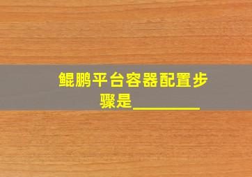 鲲鹏平台容器配置步骤是________