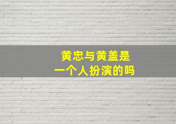 黄忠与黄盖是一个人扮演的吗