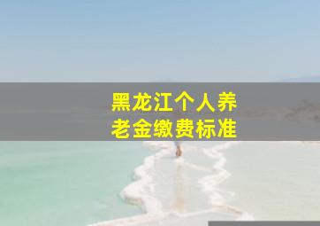 黑龙江个人养老金缴费标准